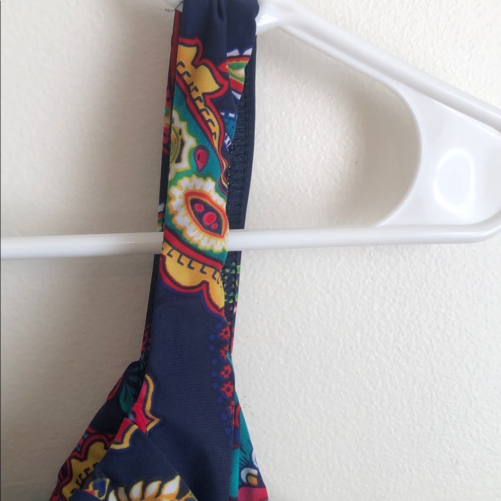 Lands' End Navy and Multicolor Paisley One-Piece - Picture 4 of 10